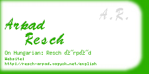 arpad resch business card